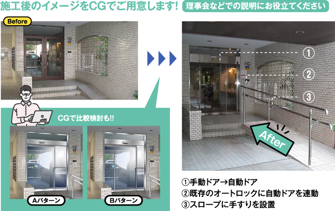 施工後のイメージをCGでご用意します